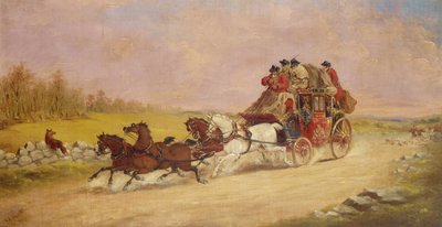 El coche de correos real entre el zorro y la caza, 1881 de J.C. Maggs