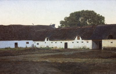 Una granja en Vendsyssel. Puesta de sol de J.C. Schlichtkrull