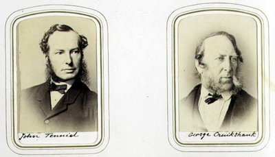 Retratos de Sir John Tenniel (1820-1914) y George Cruikshank (1792-1878) c.1860 de J.C. Watkins