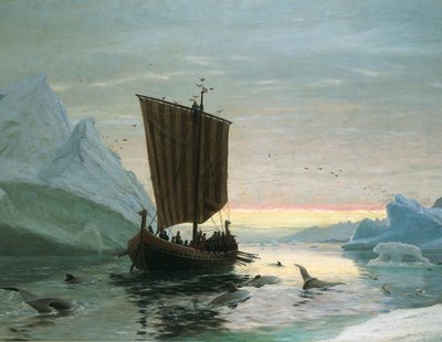 Erik el Rojo descubre Groenlandia, 1875 de J.E. Carl Rasmussen