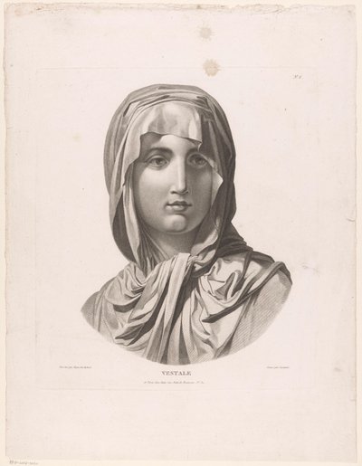 Cabeza de una Virgen Vestal Vestale (título sobre objeto) de J.F. Cazenave