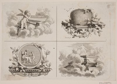Cuatro viñetas para las obras de Bonnet de J.F. Clemens