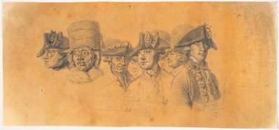 Trabajo preliminar para el grabado: Federico el Grande cabalgando de regreso después de una revista en Potsdam de J.F. Clemens