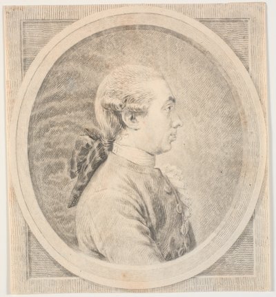 Retrato masculino. Perfil a la izquierda de J.F. Clemens
