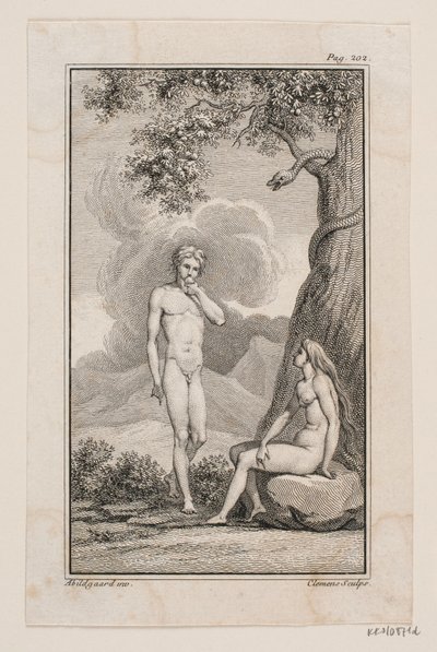 Ilustración de "Adán y Eva" IV de Johannes Ewald de J.F. Clemens