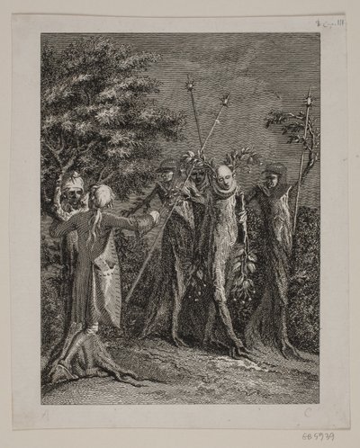 Niels Klim ve a un criminal potuano siendo llevado por tres guardias de J.F. Clemens