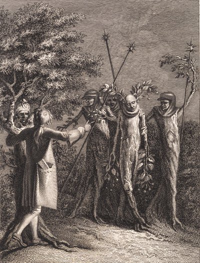 Niels Klim viendo a un delincuente potuano siendo llevado por tres guardias de J.F. Clemens