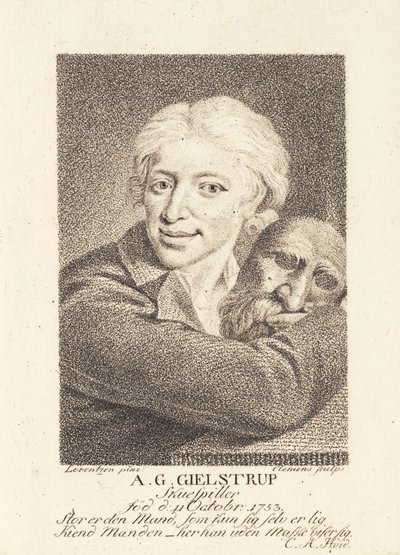 El actor Adam Gottlob Gielstrup (1753-1830) de J.F. Clemens