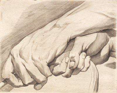 Estudio de dos manos sosteniendo una cuerda de J.F. Clemens