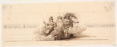 Boceto para viñeta de título y prospecto para mapa de Christiansø de J.F. Clemens