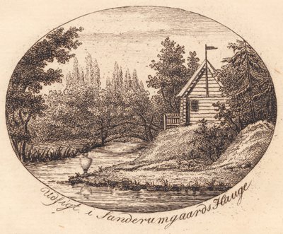 Viñeta. Vista en el jardín de Sanderumgaard de J.F. Clemens