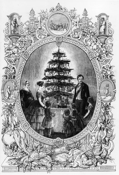 Árbol de Navidad en el Castillo de Windsor de J.L. (after) Williams