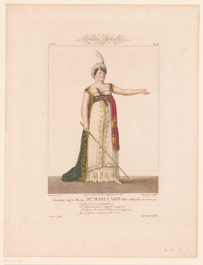 Retrato de Marie-Thérèse Davoux en de rol van Armide Miss Maillard (título sobre el objeto) de J.L. Benoist (II)