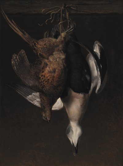 Caza. Un faisán y un eider de J.L. Jensen