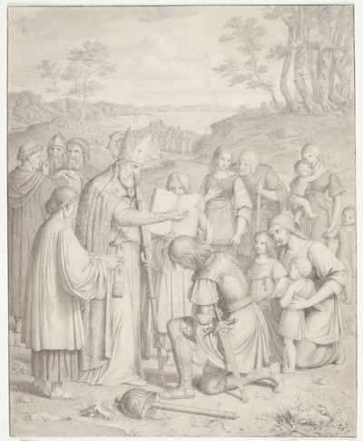 El primer bautismo cristiano de los daneses de J.L. Lund