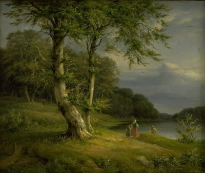 Paisaje boscoso cerca del lago Bagsværd de J.L. Lund