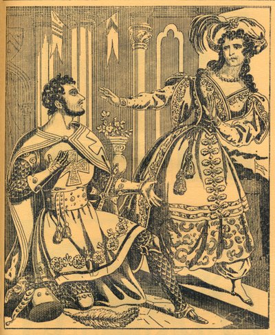 Ivanhoe: Sir Brian de Bois Guilbert y Rebecca, siglo XIX de JL Marks