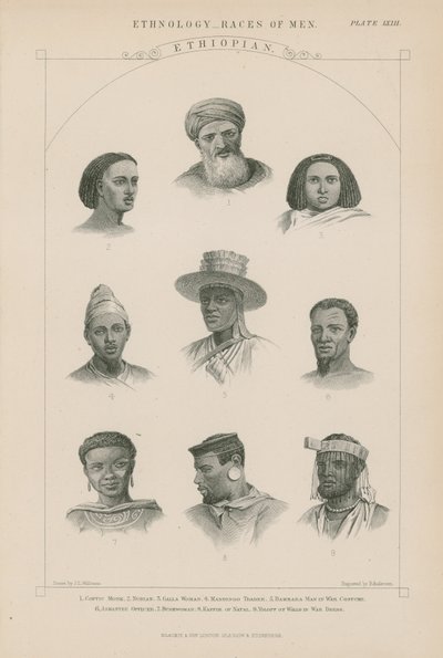 Nueve rostros de personas etíopes de J.L. Williams