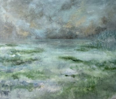 Verdes del pantano brumoso de JMF FINE ART
