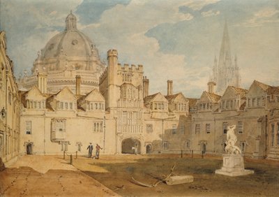 Vista desde el interior del patio del Brazen Nose College, Oxford, 1803-1804 de Joseph Mallord William Turner