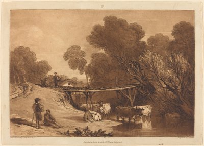 Puente y vacas, publicado en 1807 de Joseph Mallord William Turner