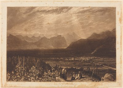 Cadena de los Alpes desde Grenoble hasta Chamberi, publicado en 1812 de Joseph Mallord William Turner
