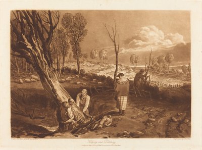Cercado y zanja, publicado en 1812 de Joseph Mallord William Turner