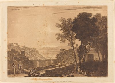El puente y las cabras de Joseph Mallord William Turner
