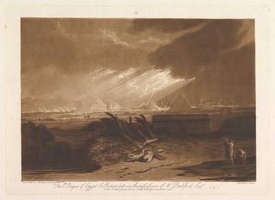 La Quinta Plaga de Egipto, Liber Studiorum, parte III, placa 16, 10 de junio de 1808 de Joseph Mallord William Turner
