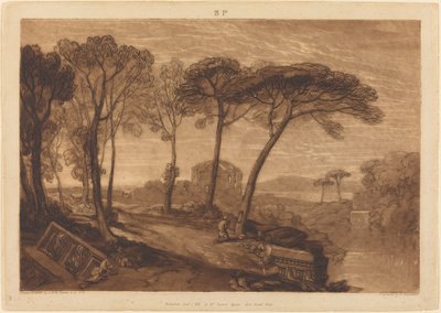 El templo de Minerva Médica, publicado en 1811 de Joseph Mallord William Turner