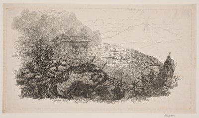 Paisaje montañoso cerca de Meiringen de J.P. Møller