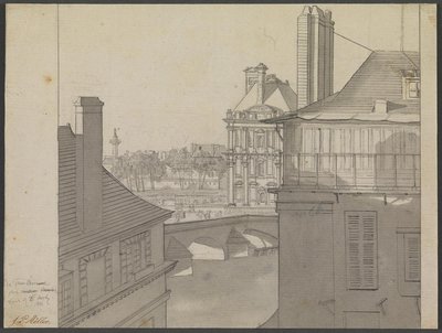 Vista desde el Apartamento de J.P. Møller en el Hotel d’Irlande, Rue de Beaune no. 3, a través del Sena hacia las Tullerías y Rue de Rivoli, 6 de Marzo de 1812 de J.P. Møller