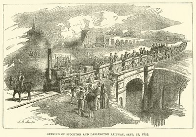 Apertura del Ferrocarril de Stockton y Darlington, 27 de septiembre de 1825 de J.R. Brown