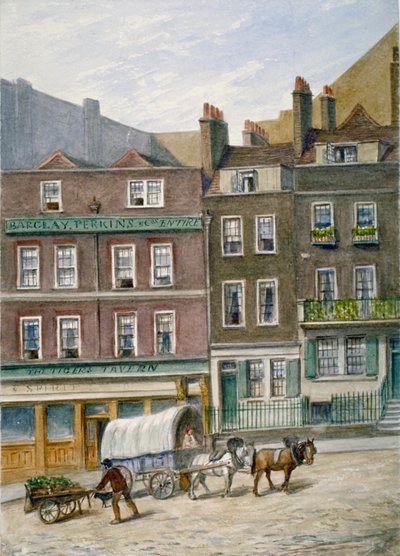 La Taberna del Tigre, Tower Dock, Londres, 1868 de JT Wilson