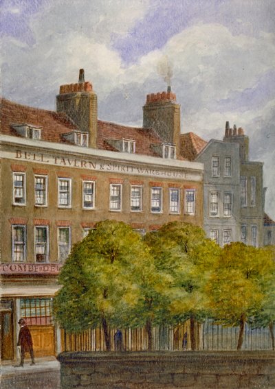 Vista de la Taberna Bell, Church Row, Aldgate, Ciudad de Londres, 1870 de JT Wilson
