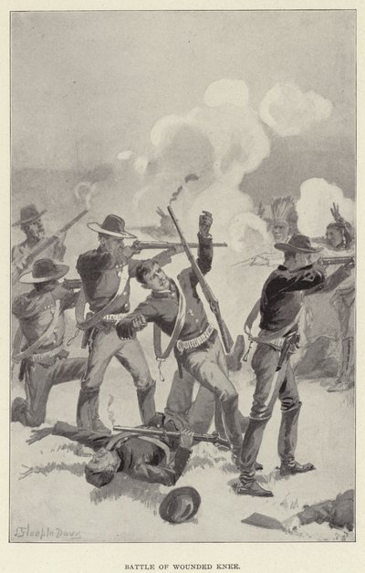Batalla de Wounded Knee de J. (after) Steeple Davis