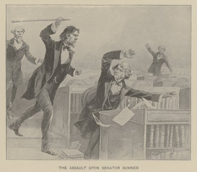 El asalto al senador Sumner (litografía) de J. (after) Steeple Davis