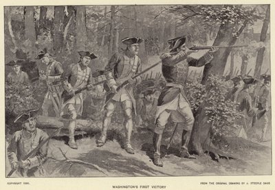 La primera victoria de Washington (litografía) de J. (after) Steeple Davis