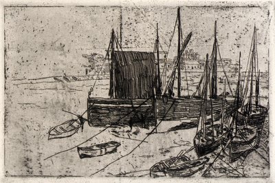 Barcos en Port Erin--Isla de Man de J. Alden Weir