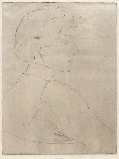 Cabeza grande de perfil de J. Alden Weir
