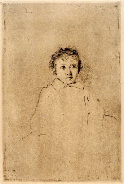Dibujo de un niño de J. Alden Weir