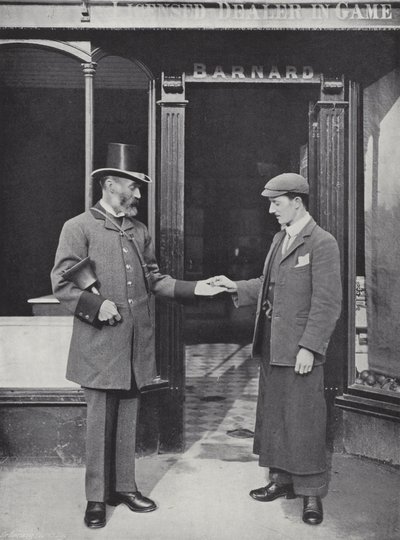 Hocktide en Hungerford, Pregonero recogiendo Monedas de J. Benjamin Stone
