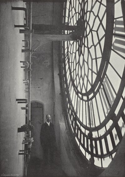 Vista interior del dial de Big Ben de J. Benjamin Stone