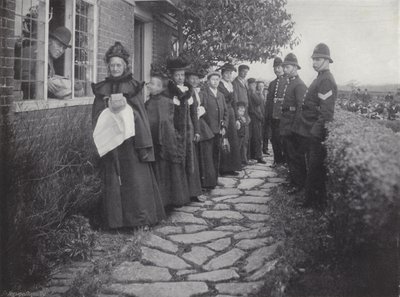 La caridad de las doncellas de Biddenden, distribuyendo pan y queso de J. Benjamin Stone