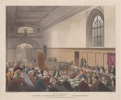 Guildhall, Examen de un quebrado ante sus acreedores Microcosmos de Londres..., 1 de noviembre de 1808 de J. Bluck