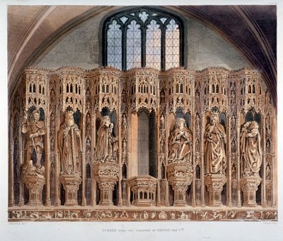 Pantalla sobre la capilla de Enrique V, Abadía de Westminster, Londres de J Bluck
