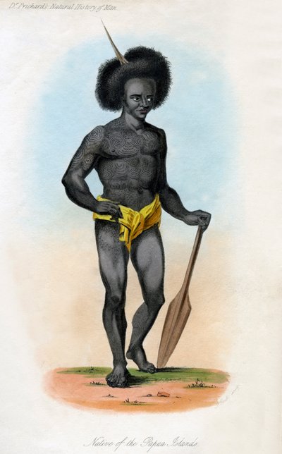 Nativo de las Islas Papua, c1840 de J. Bull