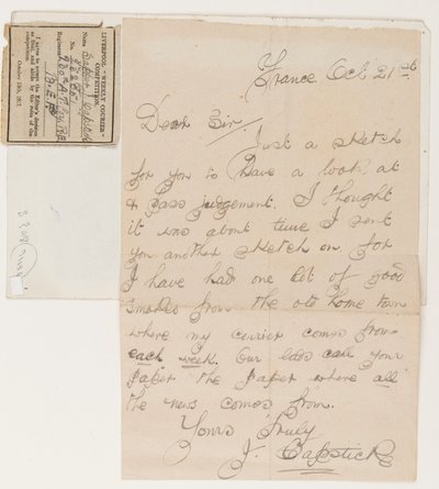 Carta al editor del Liverpool Weekly Courier, 21 de octubre de 1917 de J. Capstick