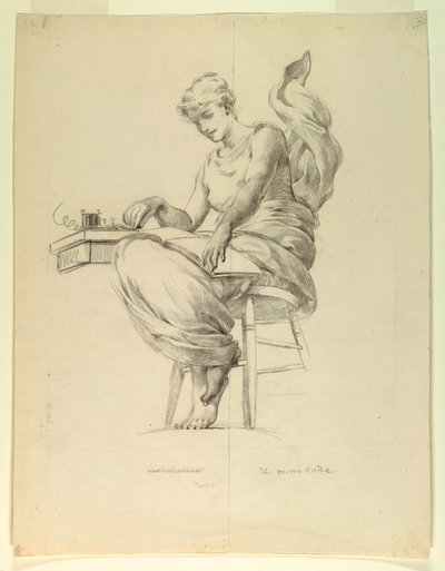 El código Morse, estudio para "La electricidad aplicada al comercio," Manufacturas y Edificio de Artes Liberales, Exposición Mundial Colombina, Chicago, IL de J. Carroll Beckwith