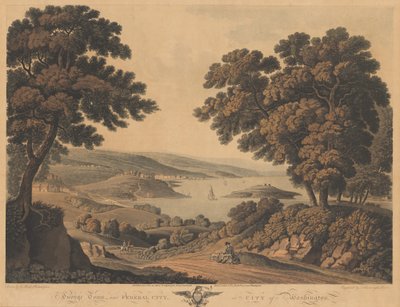 Georgetown y la Ciudad Federal o Ciudad de Washington de J. Cartwright after George Beck